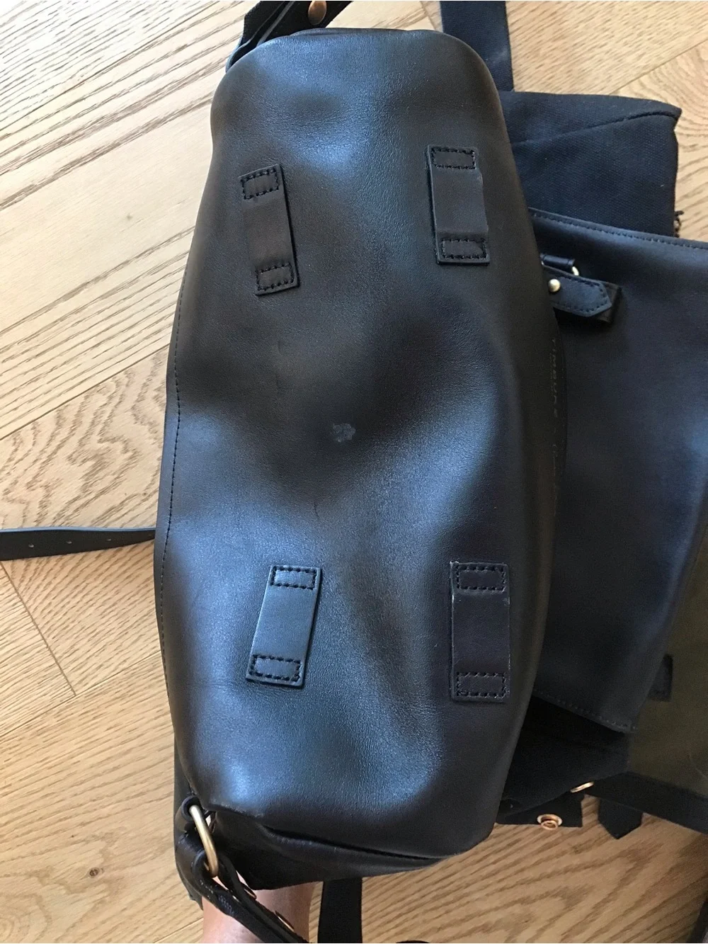 RARE Timbuk2 x Phoebe Dahl JetSet Convertible Leather & Canvas Backpack+Clutch